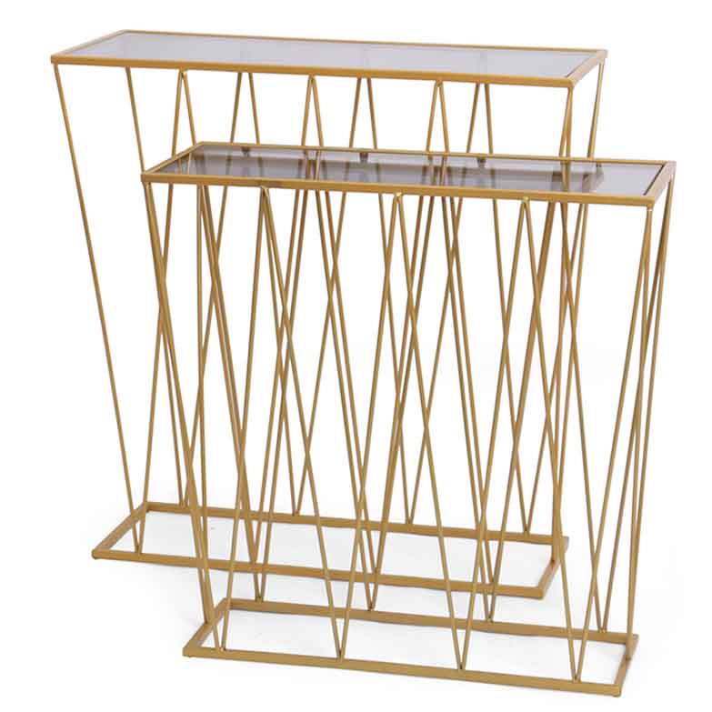 mesa-metal consola vidro