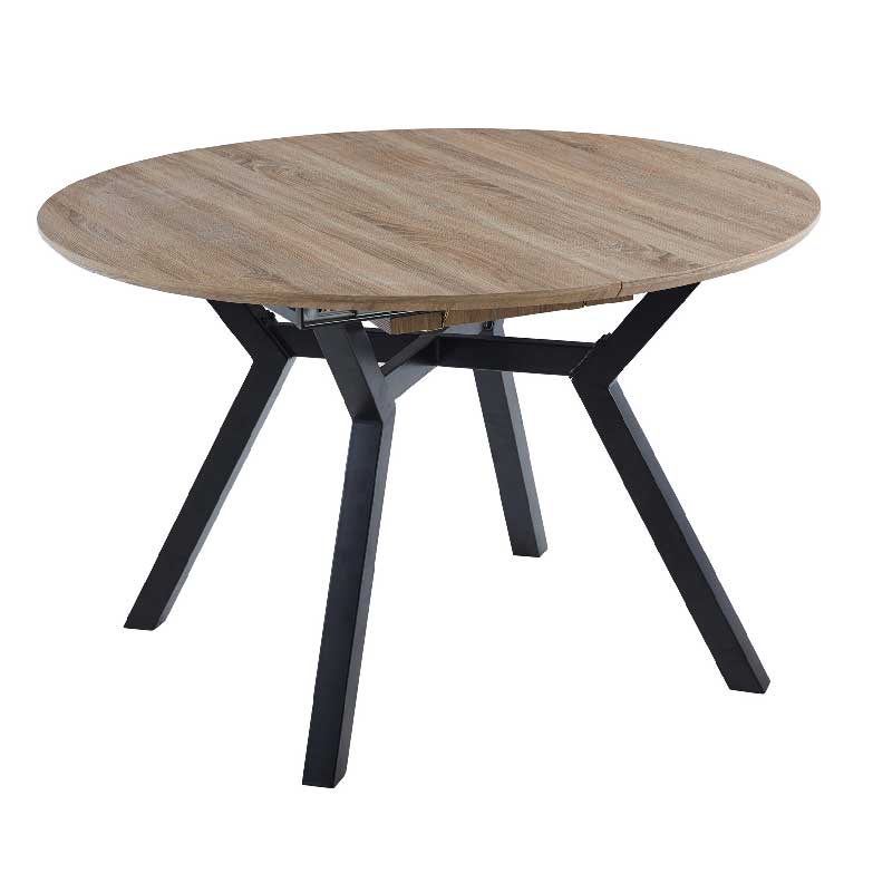 mesa-sala-nogal mesa sala redonda extensível madeira